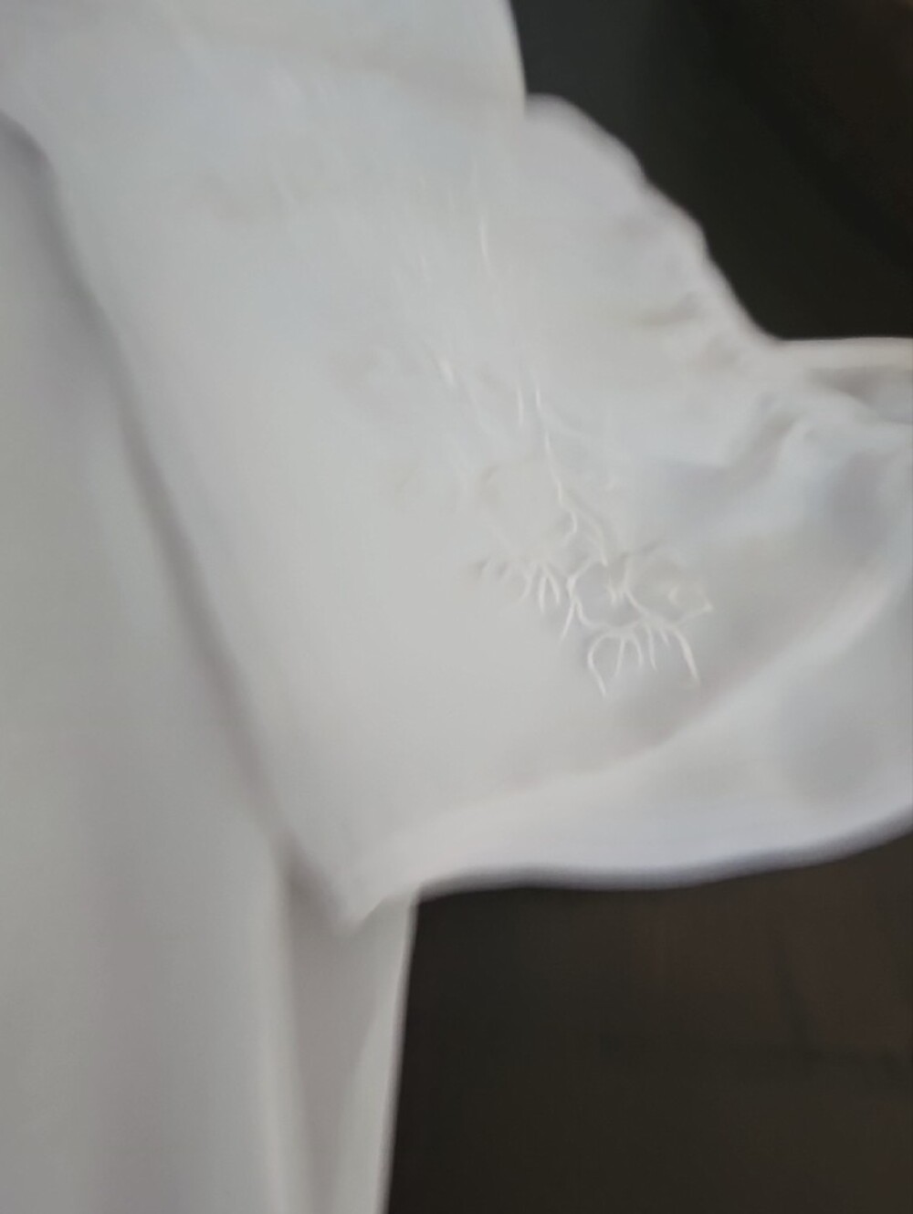 White House Black Market White Embroidered V-Neck Blouse. - Picture 3 of 3